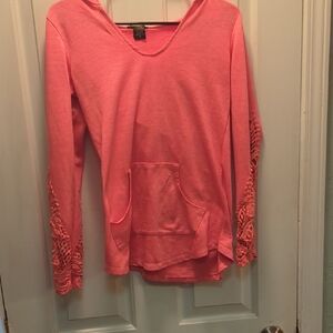 Miss Chievous Pink Lace Sleeve Hoodie